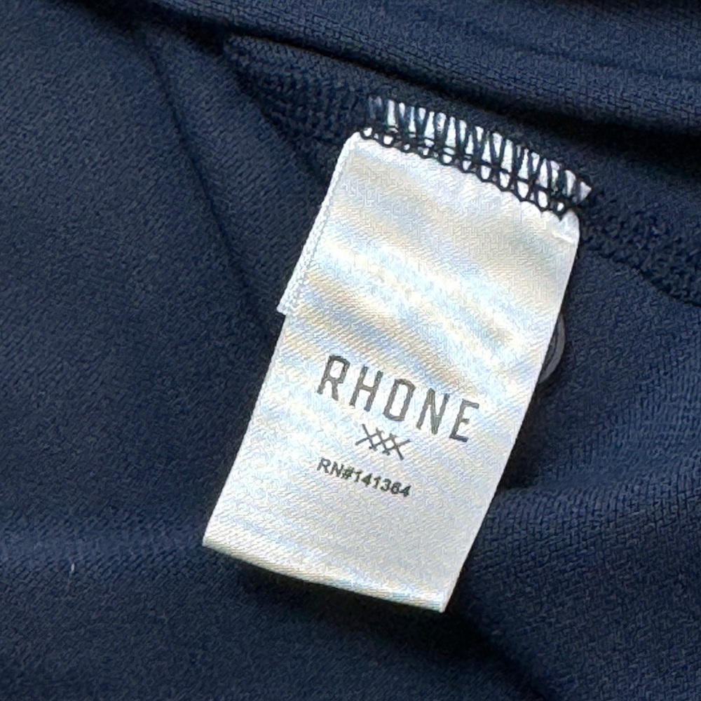 Rhone Delta Pique Polo Shirt Men’s Size Medium Navy Blue Short Sleeve Golf - Picture 11 of 12